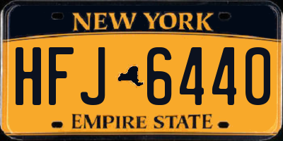 NY license plate HFJ6440