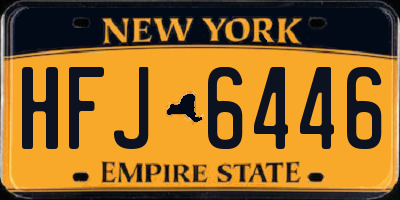 NY license plate HFJ6446