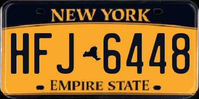 NY license plate HFJ6448