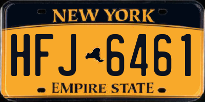 NY license plate HFJ6461