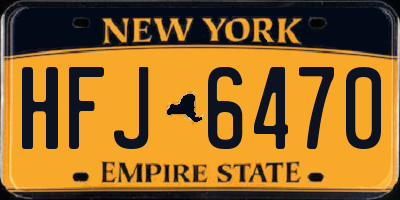 NY license plate HFJ6470