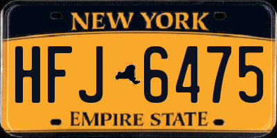 NY license plate HFJ6475