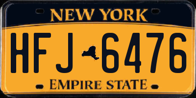 NY license plate HFJ6476