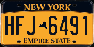 NY license plate HFJ6491