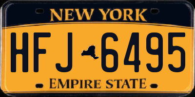 NY license plate HFJ6495