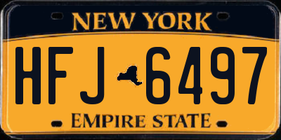 NY license plate HFJ6497