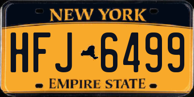 NY license plate HFJ6499
