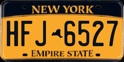 NY license plate HFJ6527