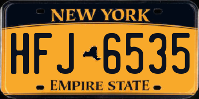 NY license plate HFJ6535