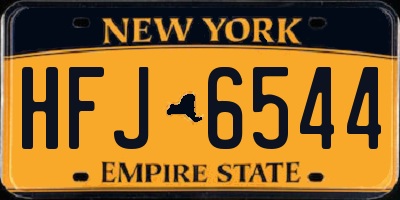 NY license plate HFJ6544