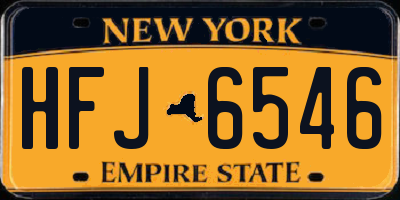 NY license plate HFJ6546