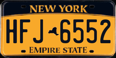 NY license plate HFJ6552