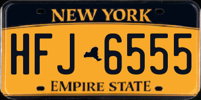 NY license plate HFJ6555