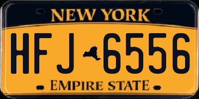 NY license plate HFJ6556