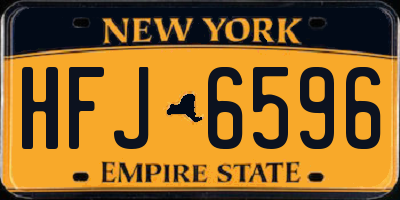 NY license plate HFJ6596