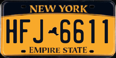 NY license plate HFJ6611
