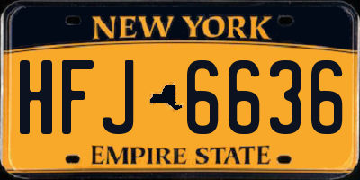 NY license plate HFJ6636