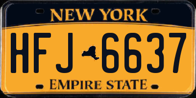 NY license plate HFJ6637