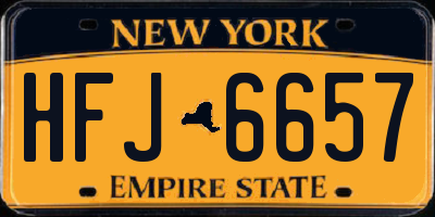 NY license plate HFJ6657