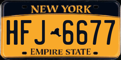 NY license plate HFJ6677