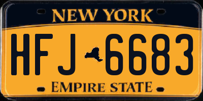 NY license plate HFJ6683