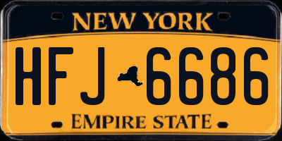 NY license plate HFJ6686