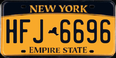 NY license plate HFJ6696