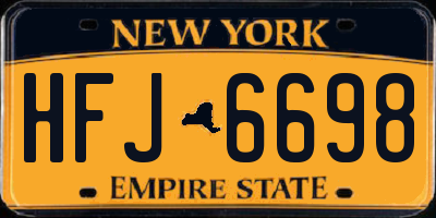 NY license plate HFJ6698