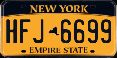 NY license plate HFJ6699