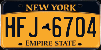 NY license plate HFJ6704