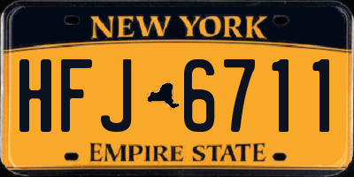 NY license plate HFJ6711