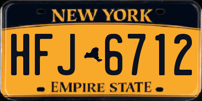 NY license plate HFJ6712