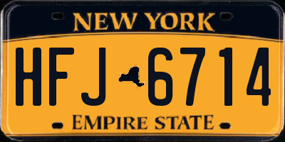 NY license plate HFJ6714