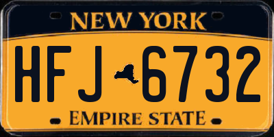 NY license plate HFJ6732