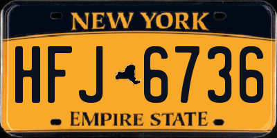 NY license plate HFJ6736
