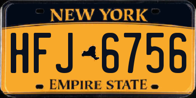 NY license plate HFJ6756