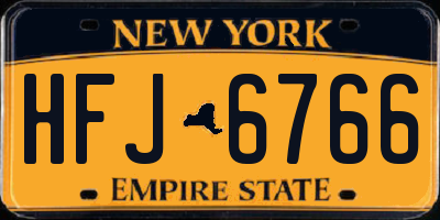 NY license plate HFJ6766