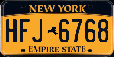 NY license plate HFJ6768