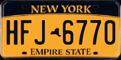 NY license plate HFJ6770