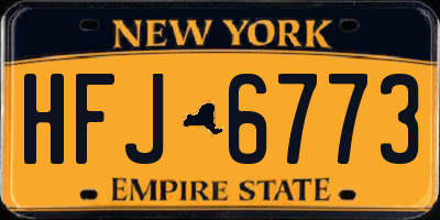 NY license plate HFJ6773