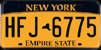 NY license plate HFJ6775