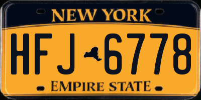 NY license plate HFJ6778