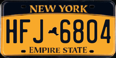 NY license plate HFJ6804