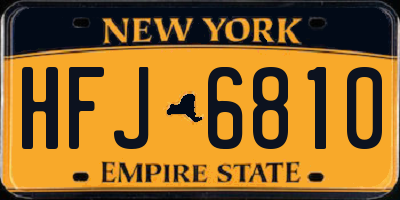 NY license plate HFJ6810