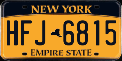 NY license plate HFJ6815