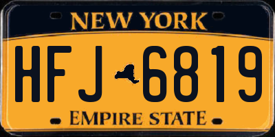 NY license plate HFJ6819