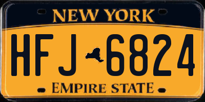 NY license plate HFJ6824