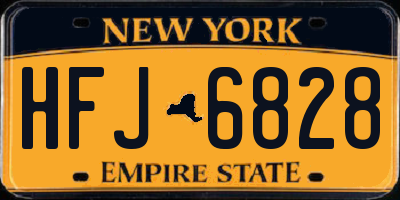 NY license plate HFJ6828