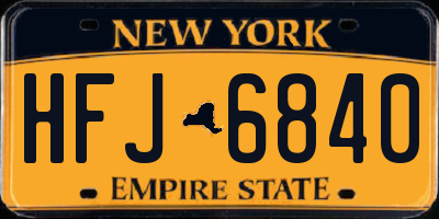 NY license plate HFJ6840