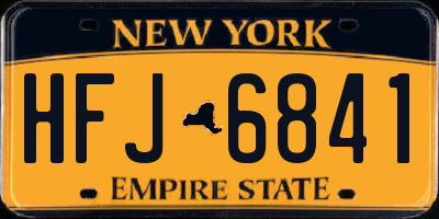 NY license plate HFJ6841